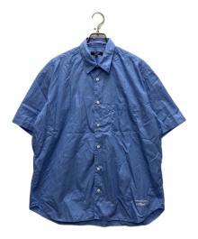 COMME des GARCONS HOMME（コムデギャルソン オム）の古着「綿ブロード ロゴ 半袖シャツ」｜ブルー