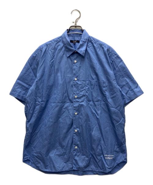 COMME des GARCONS HOMME（コムデギャルソン オム）COMME des GARCONS HOMME (コムデギャルソン オム) 綿ブロード ロゴ 半袖シャツ ブルー サイズ:Sの古着・服飾アイテム