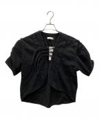 la peau de gemラポドゥジェム）の古着「toggle blouse」｜ブラック