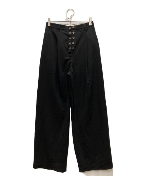 la peau de gem（ラポドゥジェム）la peau de gem (ラポドゥジェム) button slacks ブラック サイズ:36の古着・服飾アイテム