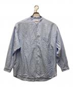 Graphpaperグラフペーパー）の古着「26SS SIDOGRAS L/S Oversized Band Collar Shirt」｜スカイブルー