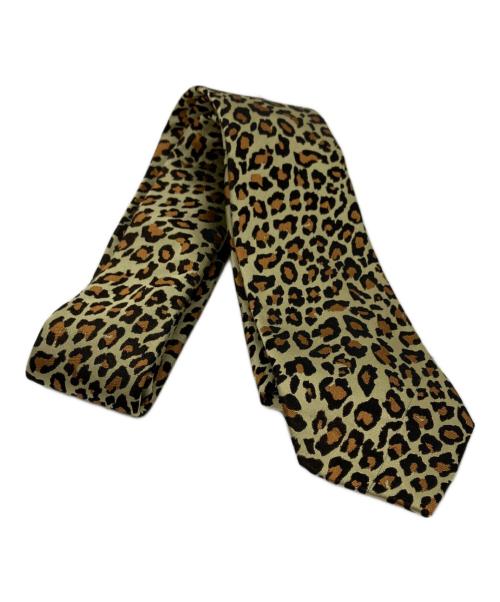 stussy（ステューシー）stussy (ステューシー) JACQUARD LEOPARD TIE ネクタイ ブラウン サイズ:下記参照の古着・服飾アイテム