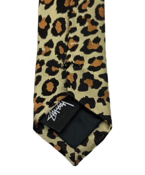 stussy（ステューシー）stussy (ステューシー) JACQUARD LEOPARD TIE ネクタイ ブラウン サイズ:下記参照の古着・服飾アイテム