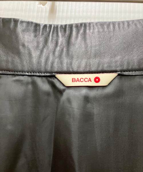 BACCA（バッカ）BACCA (バッカ) ラムレザー サイドスリットロングスカート ブラック サイズ:36の古着・服飾アイテム
