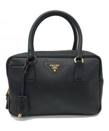 PRADA（プラダ）の古着「サフィアーノ ラックス ミニボストンバッグ」｜ブラック