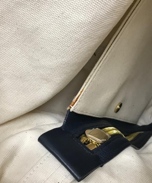 sacai（サカイ）sacai (サカイ) ランドリーバッグ ホワイト×ネイビーの古着・服飾アイテム