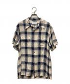 SUGARHILLシュガーヒル）の古着「OMBRE HALF SLEEVE SHIRTS」｜ホワイト×ネイビー