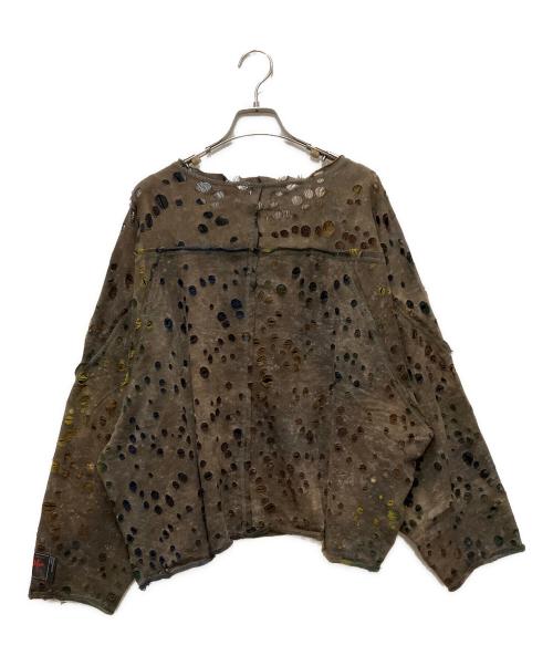 SYUMAN.（シュウマン）SYUMAN. (シュウマン) Doubleface Uncut Tops ブラウン サイズ:1の古着・服飾アイテム