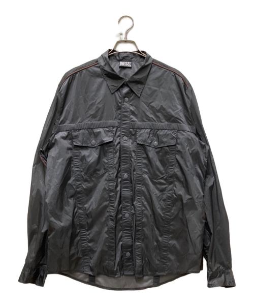 DIESEL（ディーゼル）DIESEL (ディーゼル) s-denning-wrc シアーオーバーサイズシャツ グレー サイズ:Lの古着・服飾アイテム