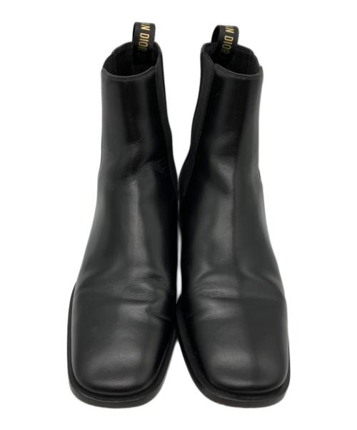 Christian Dior（クリスチャン ディオール）Christian Dior (クリスチャン ディオール) スクエアトゥサイドゴアブーツ ブラック サイズ:36Dの古着・服飾アイテム