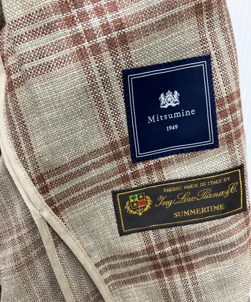 MITSUMINE（ミツミネ）MITSUMINE (ミツミネ) サマーウール シルク リネン チェック2Bジャケット ベージュ サイズ:Sの古着・服飾アイテム