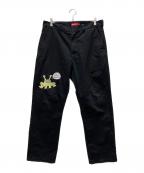 SUPREME×Daniel Johnstonシュプリーム×ダニエル・ジョンストン）の古着「20SS Embroidered work pants」｜ブラック