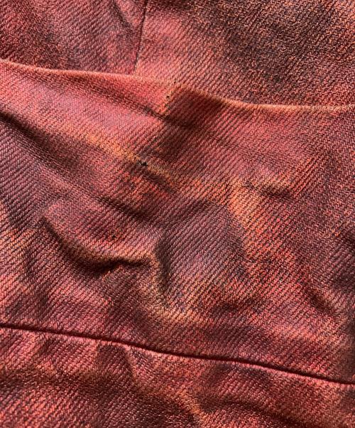 JULIUS（ユリウス）JULIUS (ユリウス) 10oz Coated Denim Curved Wide Pants レッド サイズ:4の古着・服飾アイテム