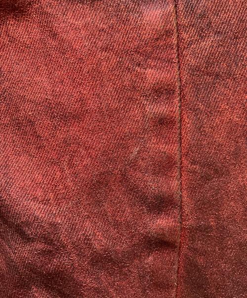 JULIUS（ユリウス）JULIUS (ユリウス) 10oz Coated Denim Curved Wide Pants レッド サイズ:4の古着・服飾アイテム