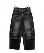 BLRビーエルアール）の古着「Knee Point Washed Denim Pants」｜インディゴ