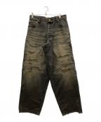 KAMIYAカミヤ）の古着「SUPER BAGGY REPAIRED JEANS」｜インディゴ
