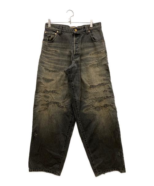 KAMIYA（カミヤ）KAMIYA (カミヤ) SUPER BAGGY REPAIRED JEANS インディゴ サイズ:Sの古着・服飾アイテム