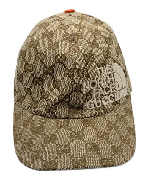 GUCCI（グッチ）GUCCI (グッチ) THE NORTH FACE (ザ ノース フェイス) GGキャンバスキャップ ベージュの古着・服飾アイテム