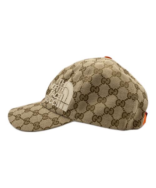 GUCCI（グッチ）GUCCI (グッチ) THE NORTH FACE (ザ ノース フェイス) GGキャンバスキャップ ベージュの古着・服飾アイテム