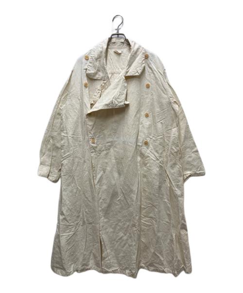 French Army（フランス軍）French Army (フランス軍) ホスピタルダブルブレストリネンコート ベージュ サイズ:不明の古着・服飾アイテム