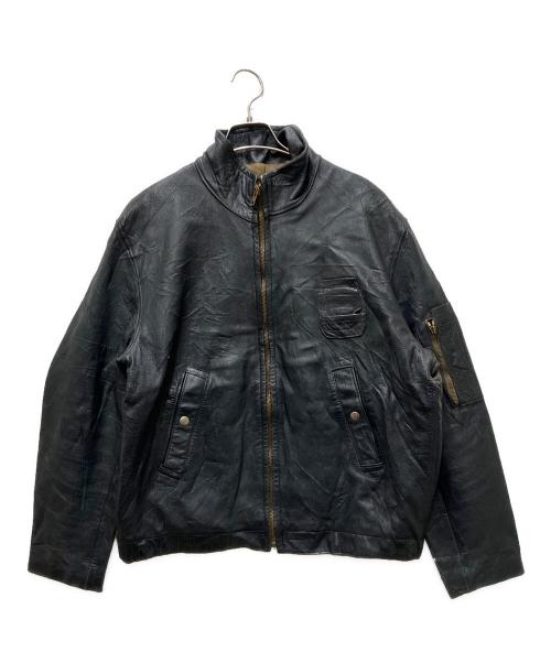 French Army（フランス軍）French Army (フランス軍) パイロットレザージャケット ブラック サイズ:不明の古着・服飾アイテム