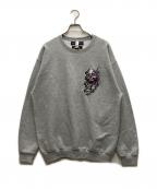 WACKO MARIA×56 TATOO STUDIOワコマリア）の古着「コラボスカルスウェット」｜グレー