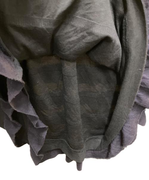 me ISSEY MIYAKE（ミーイッセイ ミヤケ）me ISSEY MIYAKE (ミーイッセイ ミヤケ) シフォンノースリーブフリルワンピース ネイビー サイズ:不明の古着・服飾アイテム
