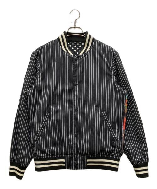 SUPREME（シュプリーム）Supreme (シュプリーム) COMME des GARCONS SHIRT (コムデギャルソンシャツ) Reversible Varsity Baseball Jacket ブラック サイズ:Sの古着・服飾アイテム