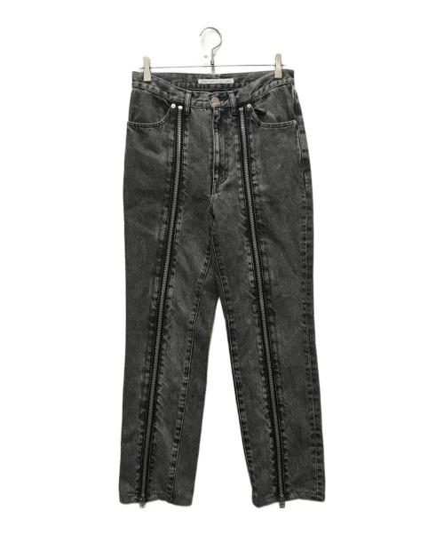 JOHN LAWRENCE SULLIVAN（ジョン ローレンス サリバン）JOHN LAWRENCE SULLIVAN (ジョン ローレンス サリバン) WASHED DENIM ZIPPED PANTS グレー サイズ:48の古着・服飾アイテム