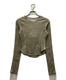 Matin Kim（マーティン キム）の古着「SLEEVE BINDING WASHED TOP」｜カーキ