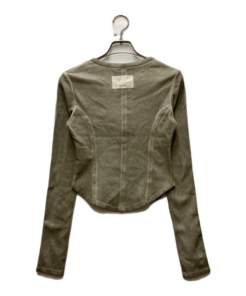 Matin Kim（マーティン キム）Matin Kim (マーティン・キム) SLEEVE BINDING WASHED TOP カーキ サイズ:Sの古着・服飾アイテム