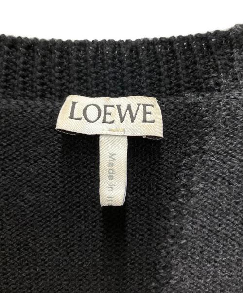 LOEWE（ロエベ）LOEWE (ロエベ) パネル切替  アナグラム刺繍ニット ブラック×ネイビー サイズ:Sの古着・服飾アイテム