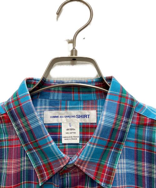 COMME des GARCONS SHIRT（コムデギャルソンシャツ）COMME des GARCONS SHIRT (コムデギャルソンシャツ) マドラスチェックシャツ ブルー サイズ:Lの古着・服飾アイテム