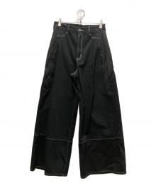 UN3D.（アンスリード）の古着「26SS WAVE LINE SIDE RIB DENIM PANTS」｜ブラック