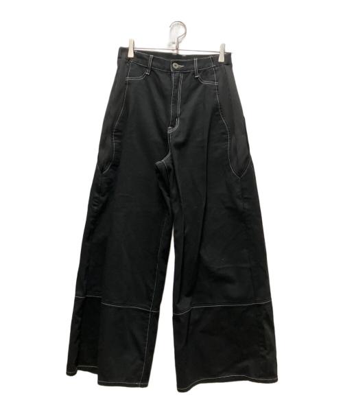 UN3D.（アンスリード）UN3D. (アンスリード) 26SS WAVE LINE SIDE RIB DENIM PANTS ブラック サイズ:38の古着・服飾アイテム