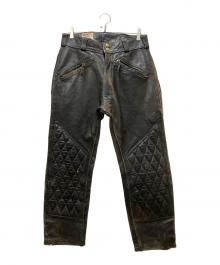Langlitz Leathers（ラングリッツレザー）の古着「padded competition breeches コンペティションブリーチズレザーパンツ」｜ブラック