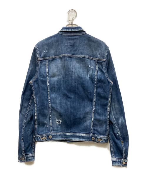 DSQUARED2（ディースクエアード）DSQUARED2 (ディースクエアード) 18AW paint denim jacket インディゴ サイズ:48の古着・服飾アイテム