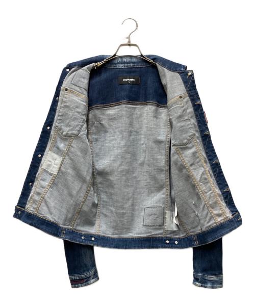 DSQUARED2（ディースクエアード）DSQUARED2 (ディースクエアード) 18AW paint denim jacket インディゴ サイズ:48の古着・服飾アイテム