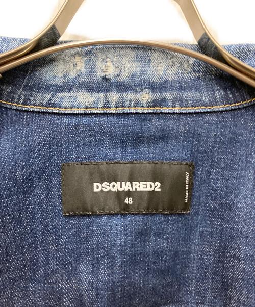 DSQUARED2（ディースクエアード）DSQUARED2 (ディースクエアード) 18AW paint denim jacket インディゴ サイズ:48の古着・服飾アイテム