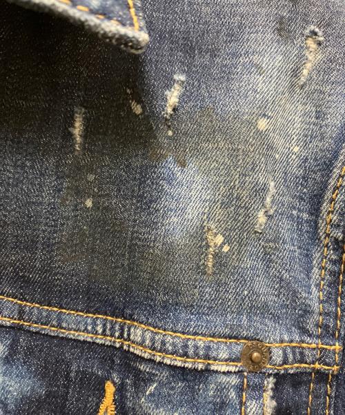 DSQUARED2（ディースクエアード）DSQUARED2 (ディースクエアード) 18AW paint denim jacket インディゴ サイズ:48の古着・服飾アイテム