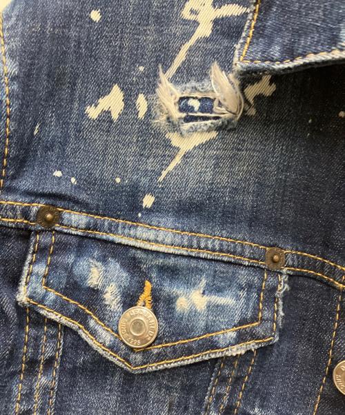 DSQUARED2（ディースクエアード）DSQUARED2 (ディースクエアード) 18AW paint denim jacket インディゴ サイズ:48の古着・服飾アイテム