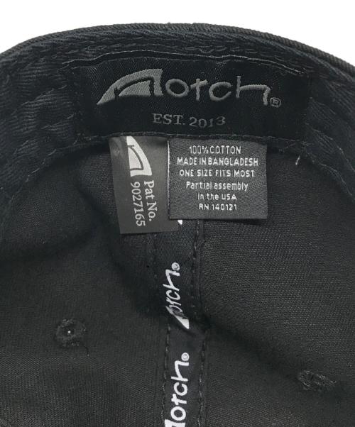 notch.（ノッチ）notch. (ノッチ) FIFTH GENERAL STORE (フィフスジェネラルストア) Distressed Notch LOGO Cap ブラックの古着・服飾アイテム