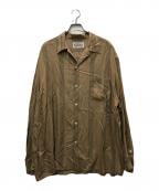WACKO MARIAワコマリア）の古着「ストライプオープンカラーL/Sシャツ」｜ベージュ