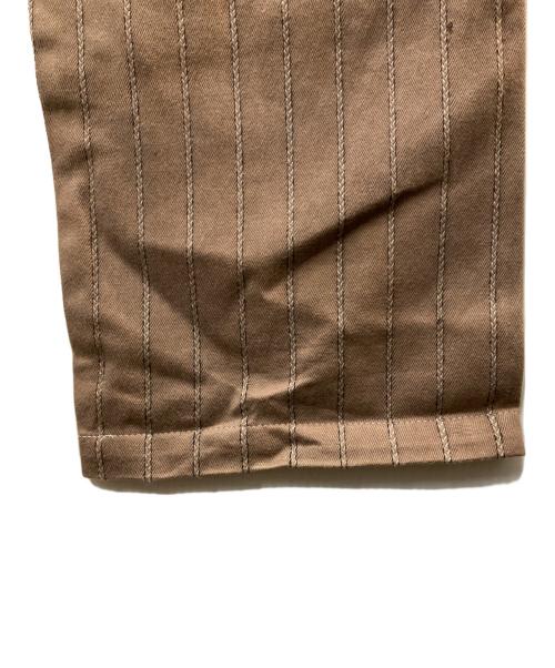 COMME des GARCONS HOMME（コムデギャルソン オム）COMME des GARCONS HOMME (コムデギャルソン オム) ストライプステッチワークワイドパンツ ブラウン サイズ:Mの古着・服飾アイテム