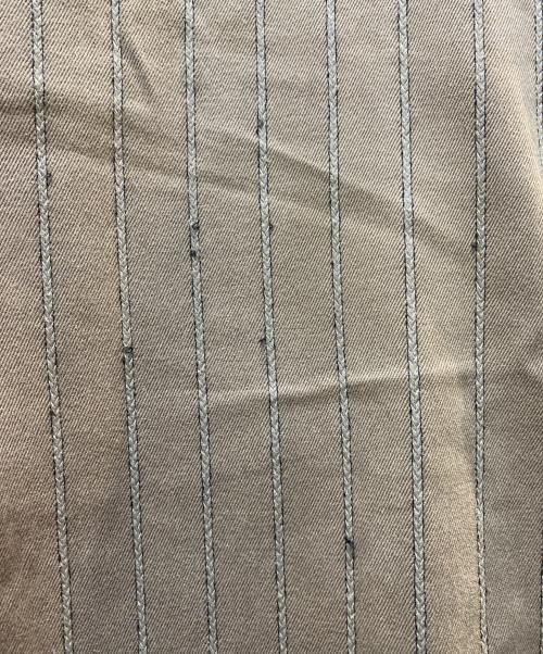 COMME des GARCONS HOMME（コムデギャルソン オム）COMME des GARCONS HOMME (コムデギャルソン オム) ストライプステッチワークワイドパンツ ブラウン サイズ:Mの古着・服飾アイテム