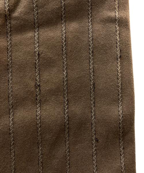 COMME des GARCONS HOMME（コムデギャルソン オム）COMME des GARCONS HOMME (コムデギャルソン オム) ストライプステッチワークワイドパンツ ブラウン サイズ:Mの古着・服飾アイテム