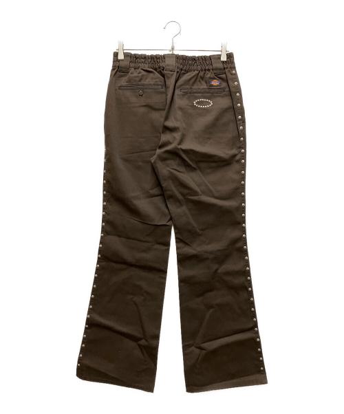 Dickies（ディッキーズ）Dickies (ディッキーズ) AFB (エーエフビー) STUDS FLARE WORK PANTS ブラウン サイズ:Lの古着・服飾アイテム