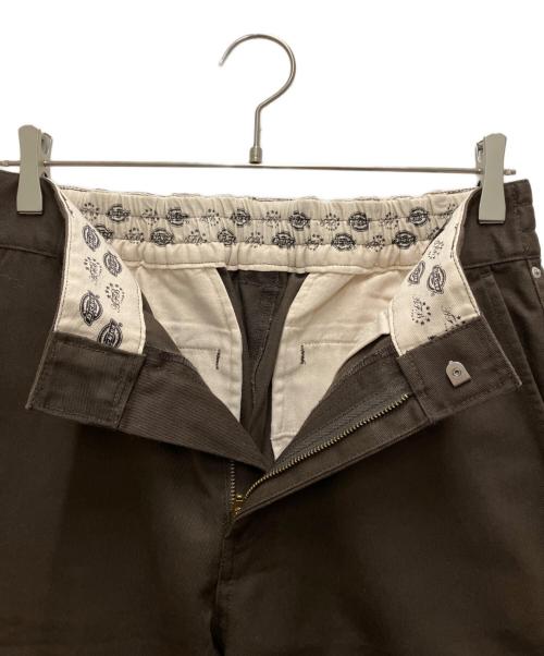 Dickies（ディッキーズ）Dickies (ディッキーズ) AFB (エーエフビー) STUDS FLARE WORK PANTS ブラウン サイズ:Lの古着・服飾アイテム