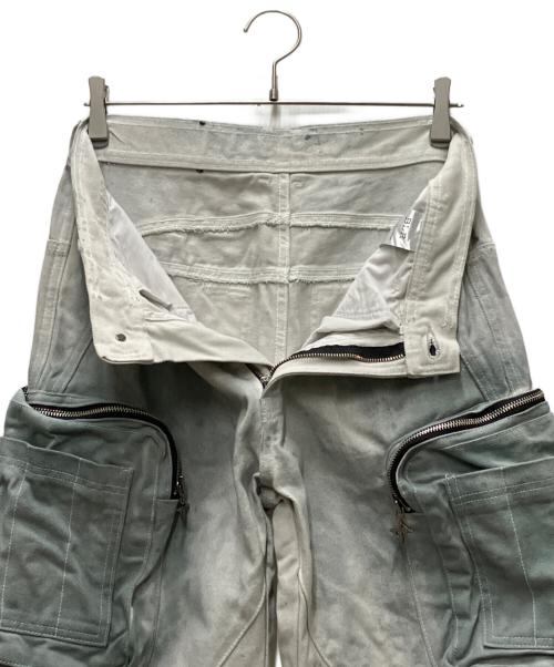 BLR（ビーエルアール）BLR (ビーエルアール) Double Pockets Hand Washing Flare Pants グレー サイズ:Mの古着・服飾アイテム