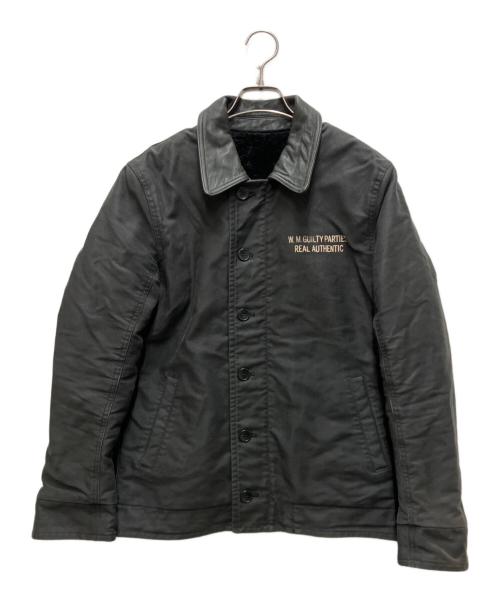 WACKO MARIA（ワコマリア）WACKO MARIA (ワコマリア) レザーカラーN-1デッキジャケット ブラック サイズ:Mの古着・服飾アイテム